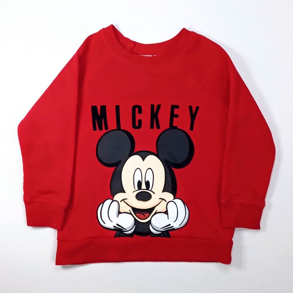 H&M Disney Mickey Mouse Red Pullover Sweater US 2T